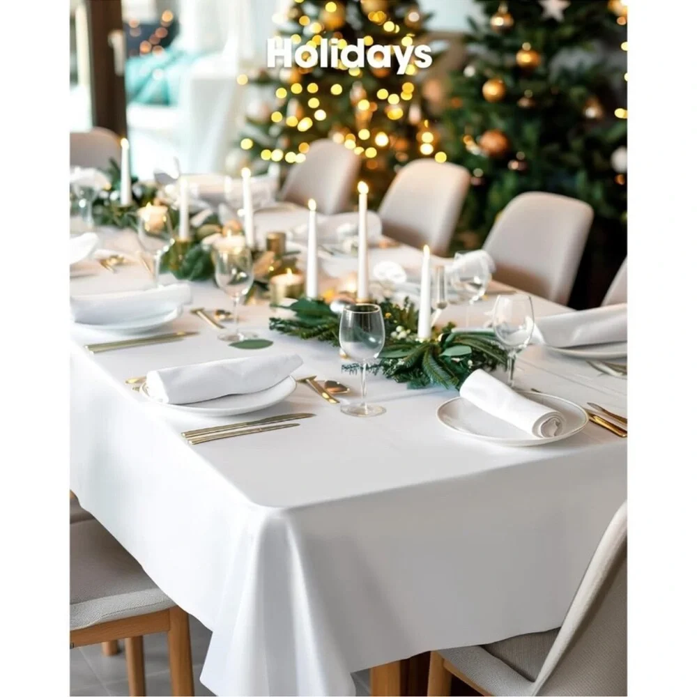 Sturdy & Elegant 12-Pack White Table Cloths, 54